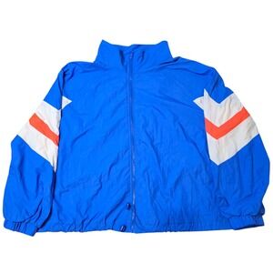 Wild‎ Fable Windbreaker Jacket XXLarge Blue Orange White 90s Retro